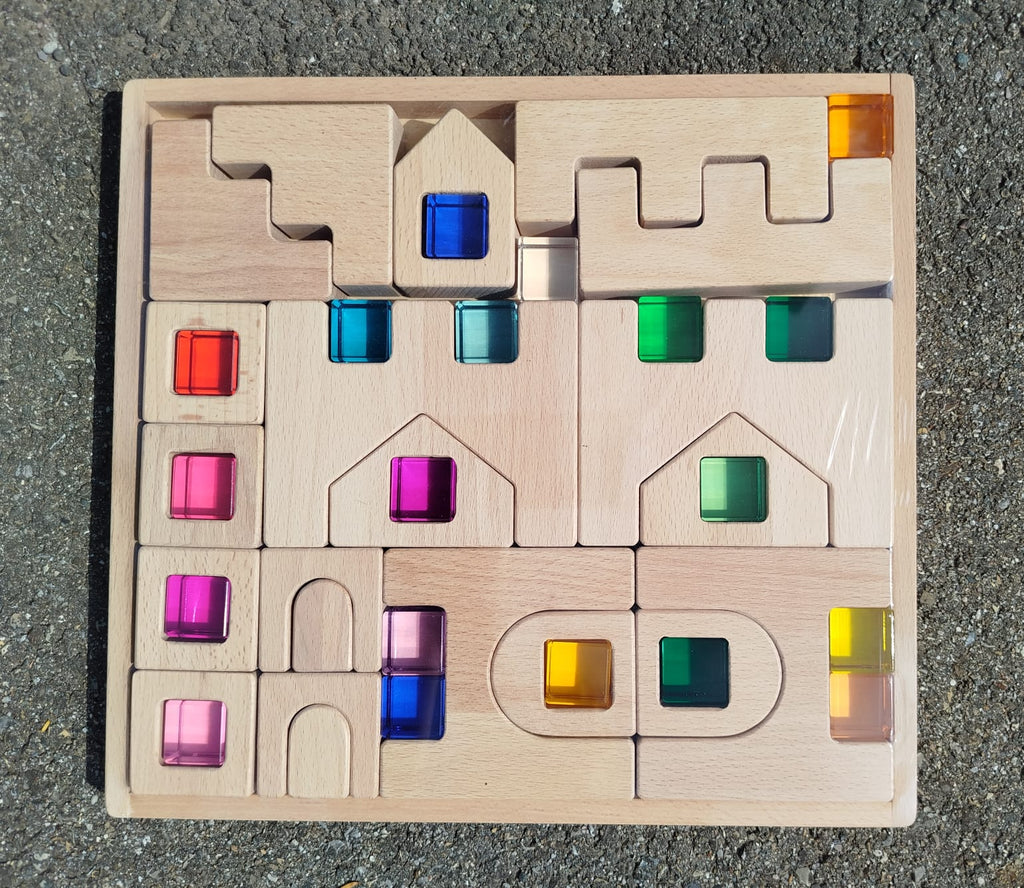 Edelstein Block Set Holz Bausteine